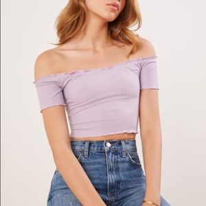 LAVENDER CROPPED OFF THE SHOULDER TOP 💜☂️🔮